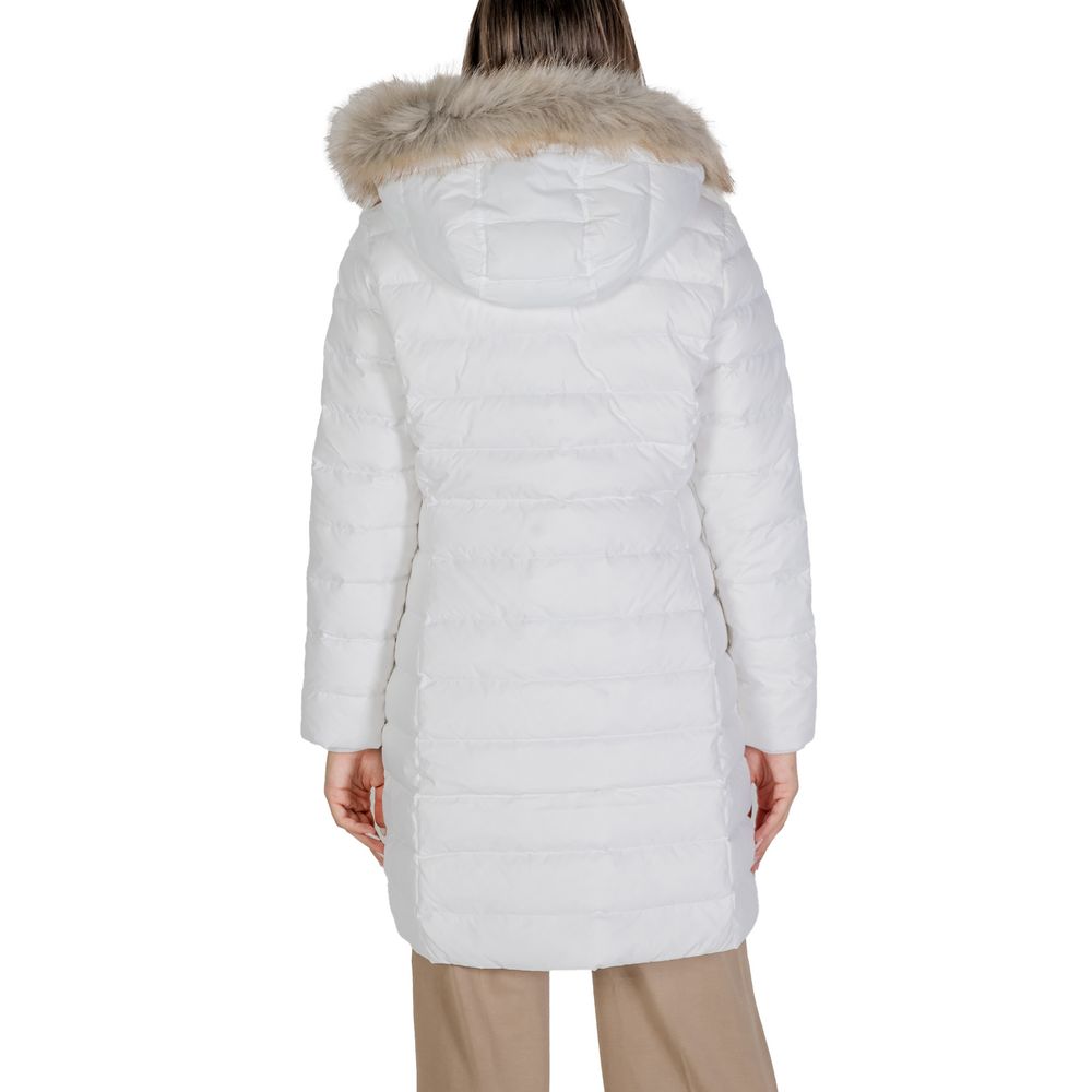 Tommy Hilfiger Jeans White Recycled Polyester Jackets & Coat Tommy Hilfiger Jeans