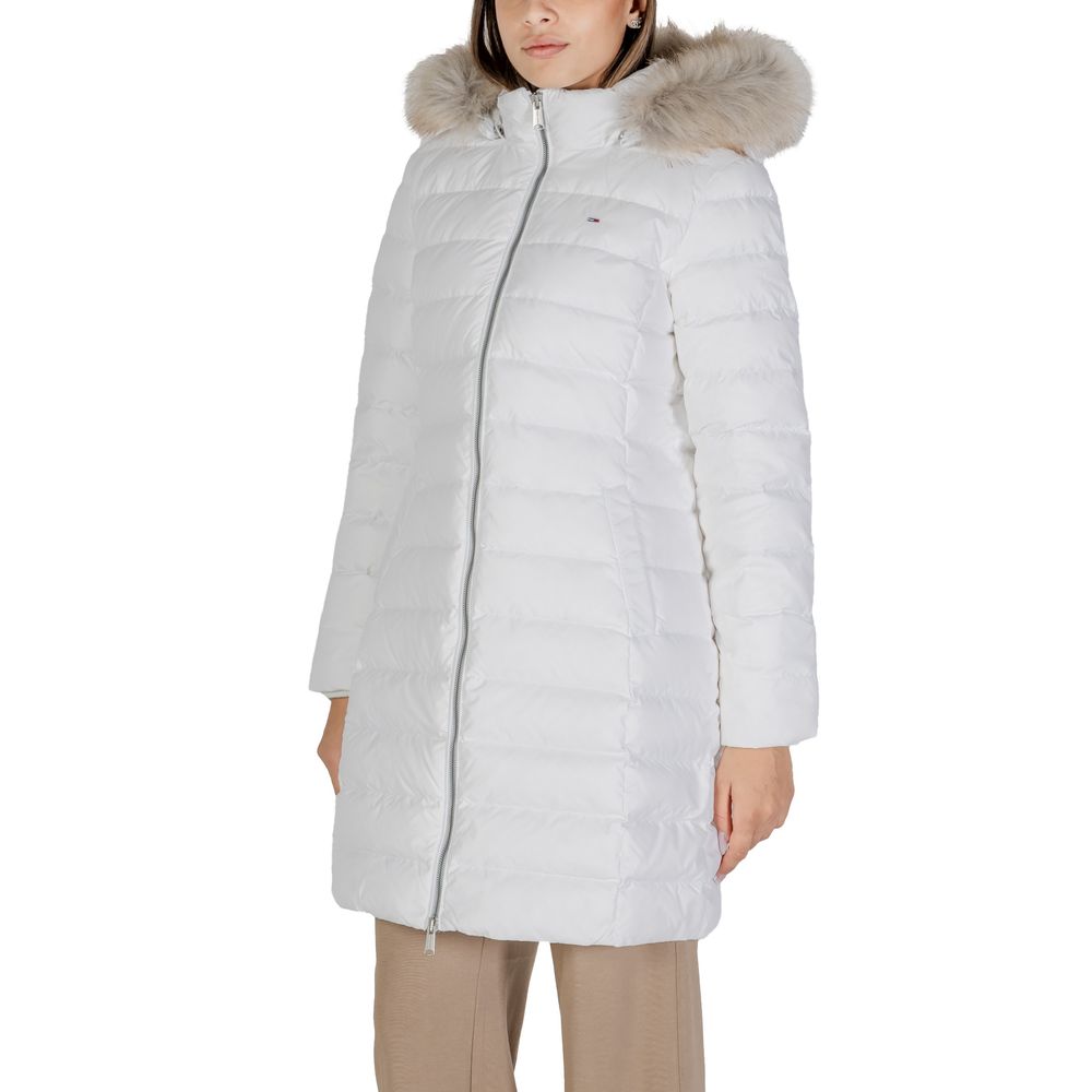 Tommy Hilfiger Jeans White Recycled Polyester Jackets & Coat Tommy Hilfiger Jeans