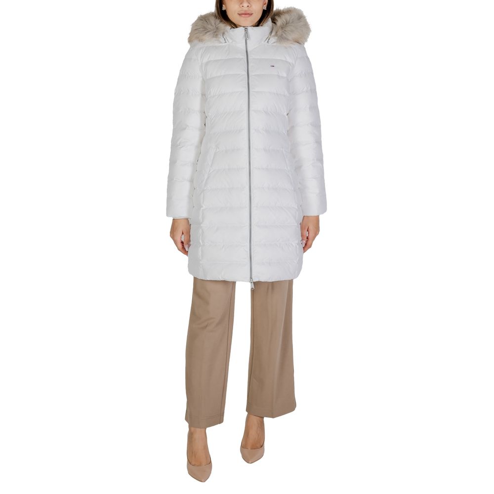 Tommy Hilfiger Jeans White Recycled Polyester Jackets & Coat Tommy Hilfiger Jeans