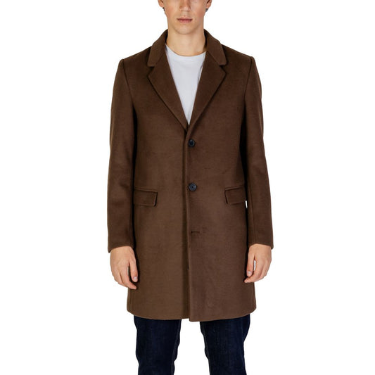 Antony Morato Brown Polyester Coat Antony Morato
