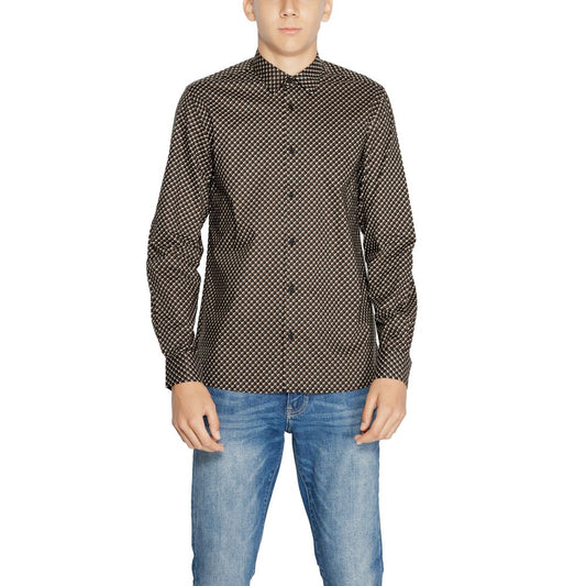 Antony Morato Brown Cotton Shirt Antony Morato