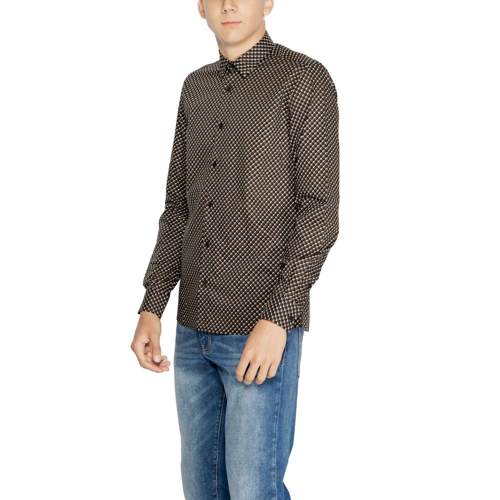Antony Morato Brown Cotton Shirt Antony Morato
