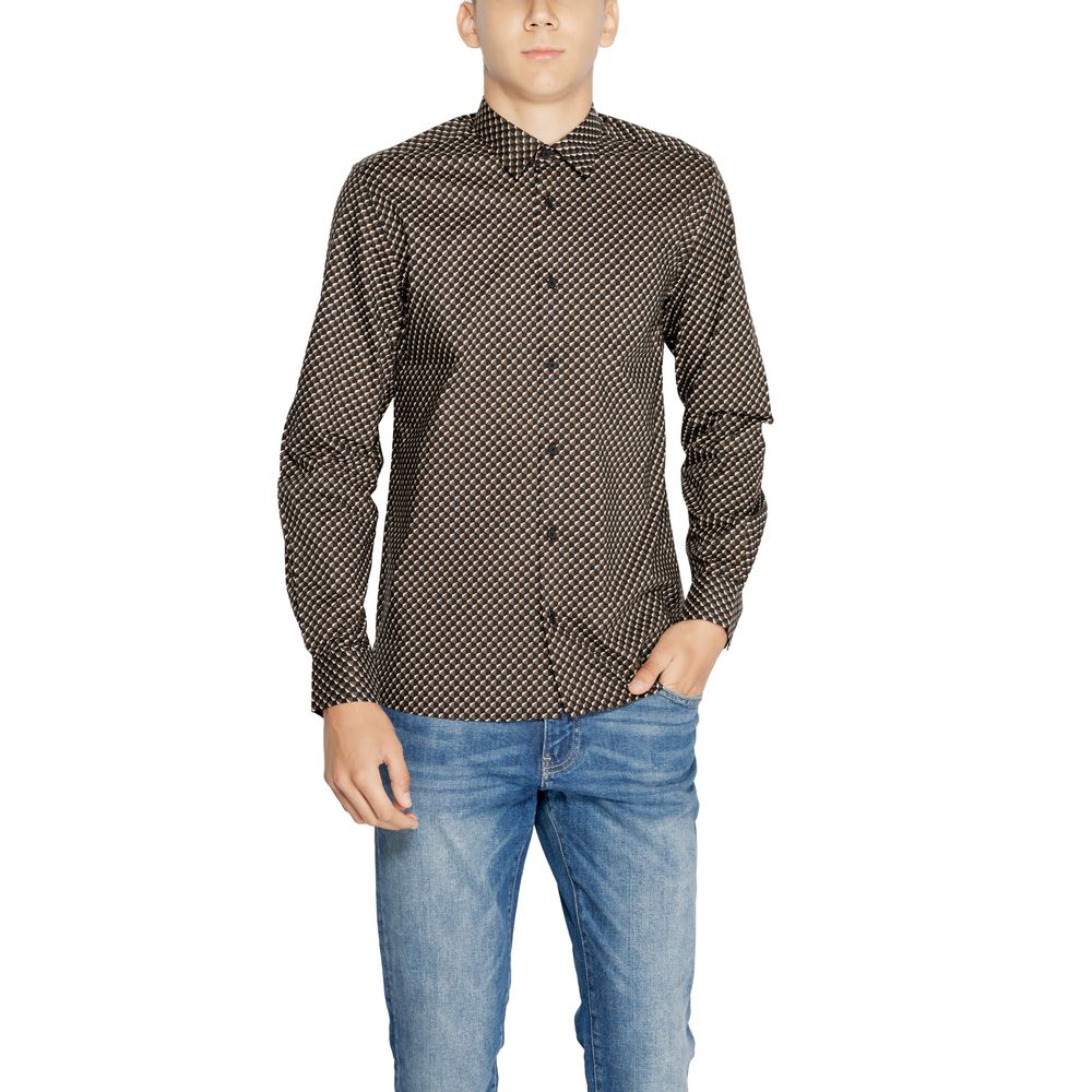 Antony Morato Brown Cotton Shirt Antony Morato
