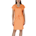 B.Young Orange Cotton Midi Dress - Eljoys Fashion 