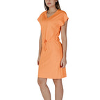 B.Young Orange Cotton Midi Dress - Eljoys Fashion 