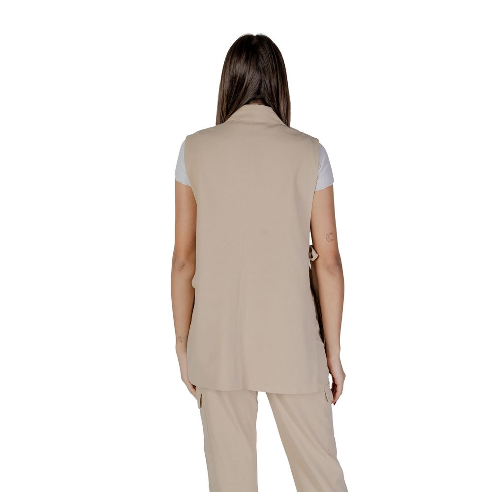 B.Young Beige Polyester Waistcoat - Eljoys Fashion 