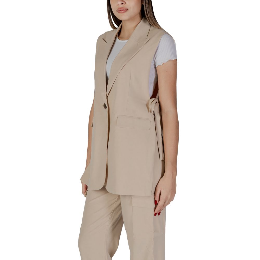 B.Young Beige Polyester Waistcoat - Eljoys Fashion 