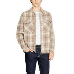 Hamaki-Ho Beige Polyester Pattern Shirt