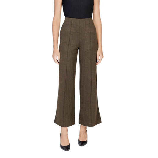 ICHI Green Polyester Pant ICHI