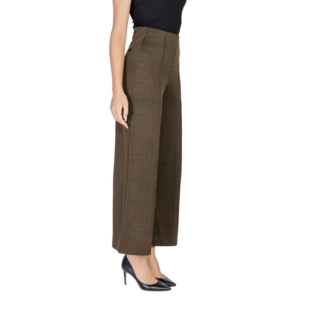 ICHI Green Polyester Pant ICHI