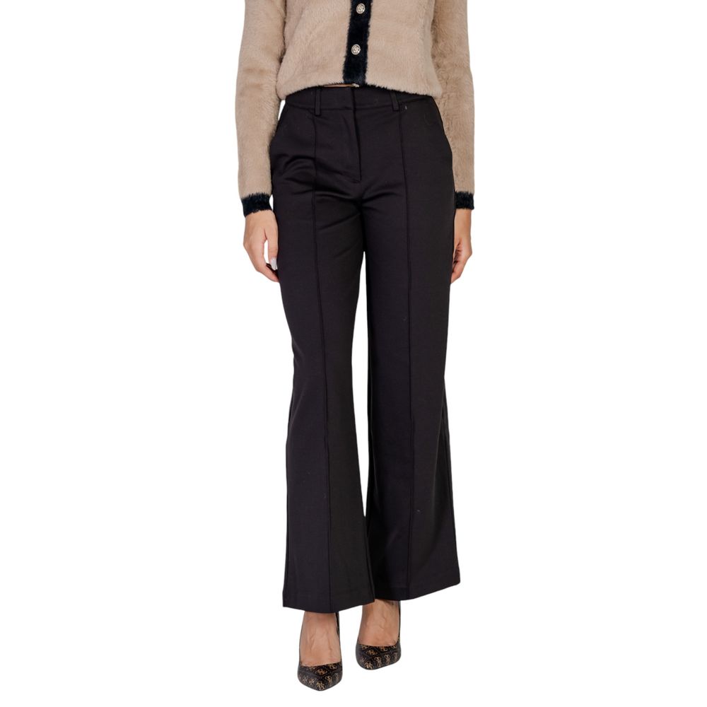 ICHI Black Polyester Pant ICHI
