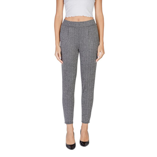 ICHI Black Polyester Skinny Pant ICHI