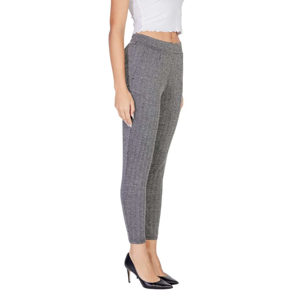 ICHI Black Polyester Skinny Pant ICHI
