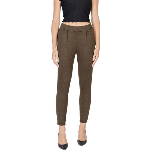 ICHI Green Polyester Skinny Pant ICHI