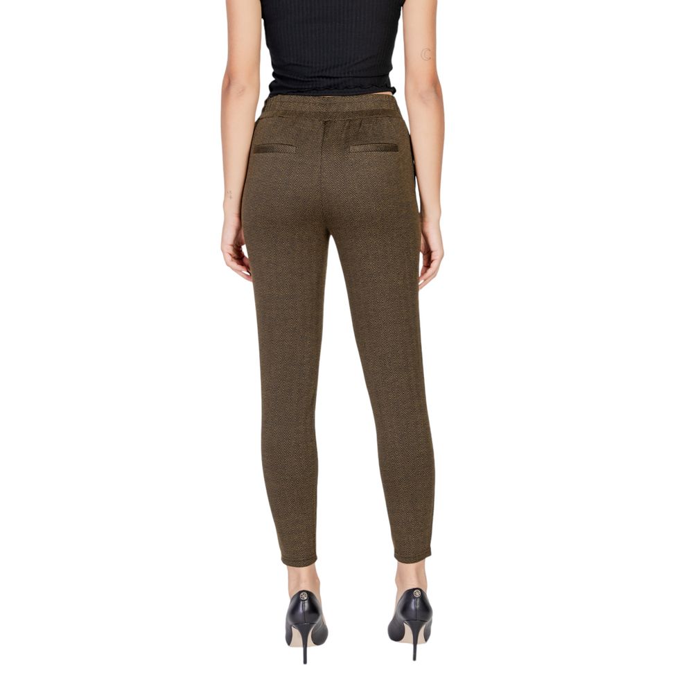 ICHI Green Polyester Skinny Pant ICHI