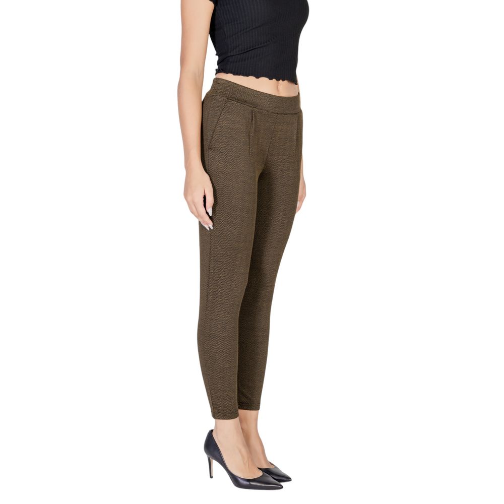 ICHI Green Polyester Skinny Pant ICHI