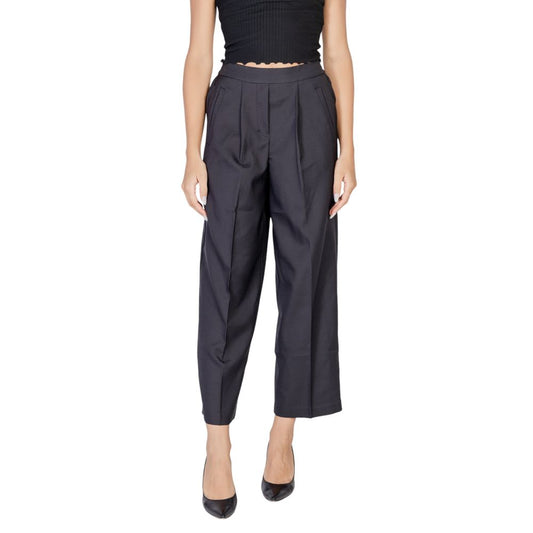 ICHI Black Polyester Pant ICHI
