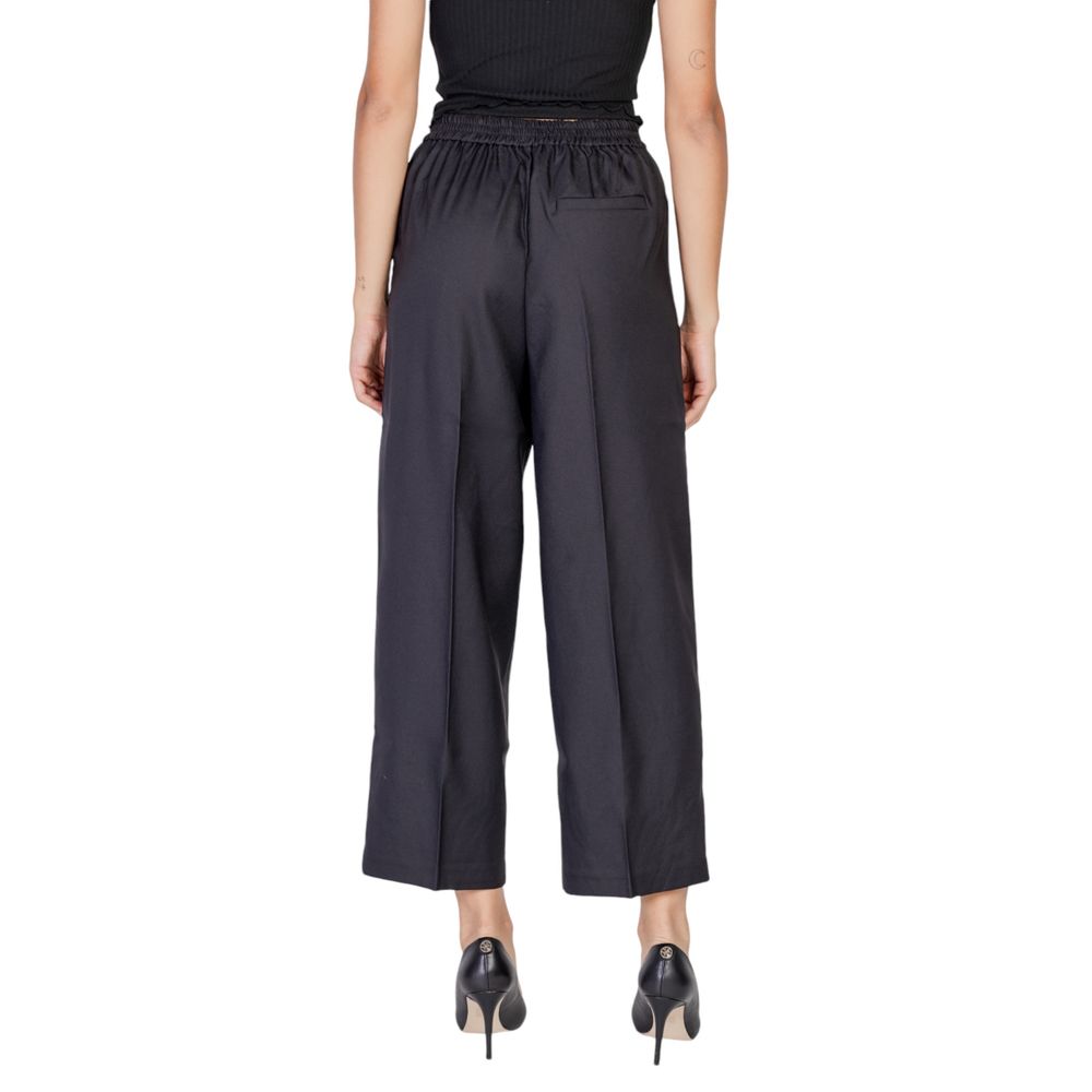 ICHI Black Polyester Pant ICHI