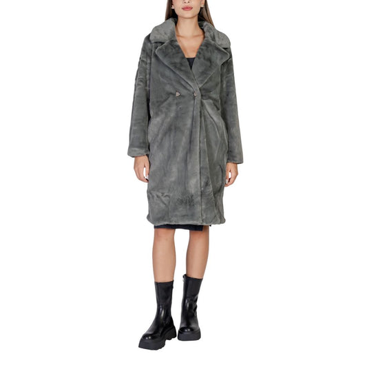 ICHI Black Polyester Jackets & Coat ICHI