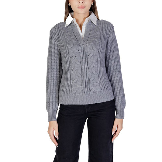 Morgan De Toi Gray Viscose Sweater Morgan De Toi