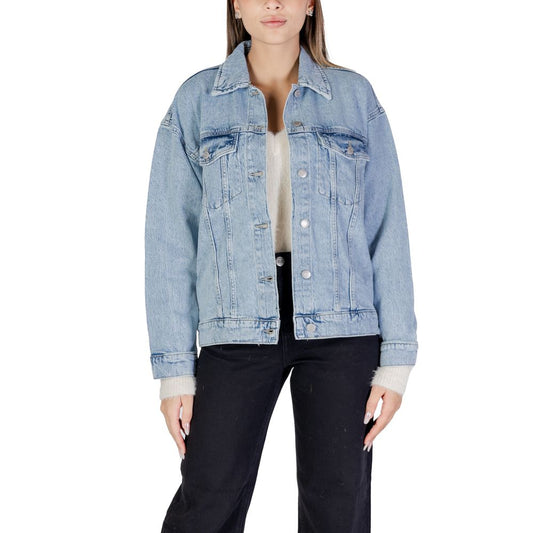 Vero Moda Light Blue Cotton Jackets & Coat Vero Moda