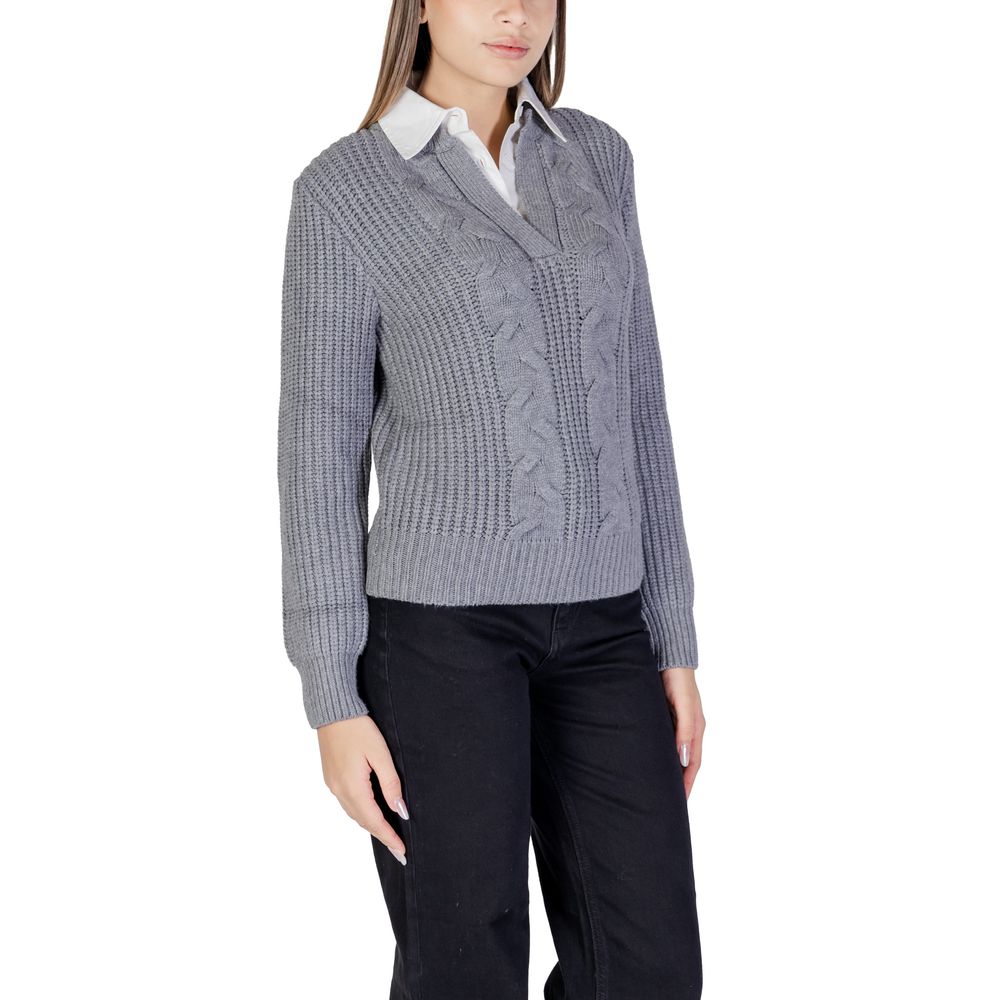 Morgan De Toi Gray Viscose Sweater Morgan De Toi