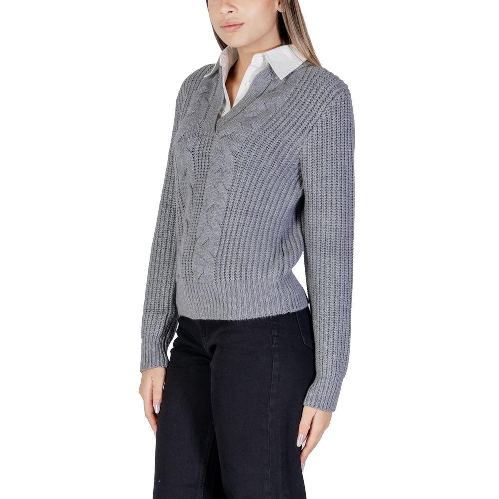 Morgan De Toi Gray Viscose Sweater Morgan De Toi