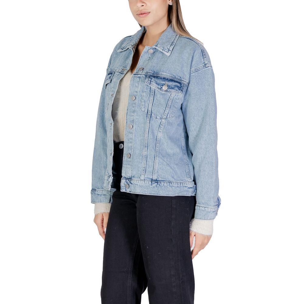 Vero Moda Light Blue Cotton Jackets & Coat Vero Moda