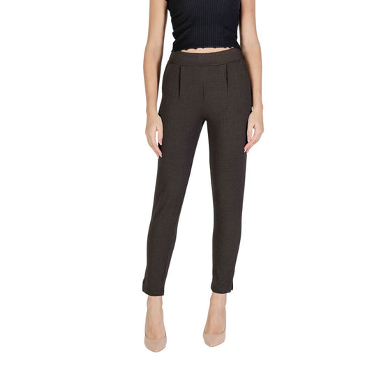 ICHI Brown Polyester Pant ICHI