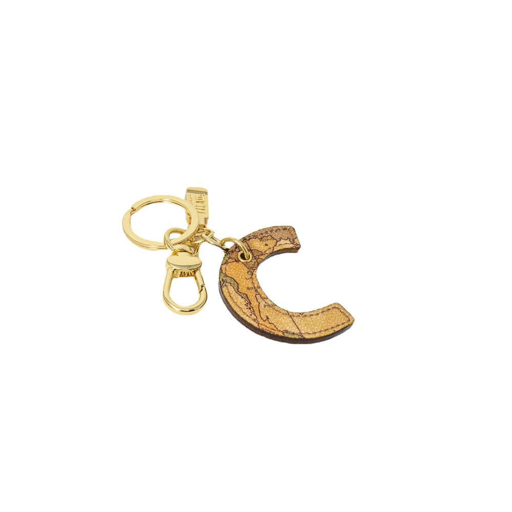 Alviero Martini Prima Classe Beige Leather Keychain Alviero Martini Prima Classe