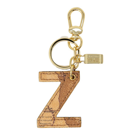 Alviero Martini Prima Classe Beige Leather Keychain Alviero Martini Prima Classe