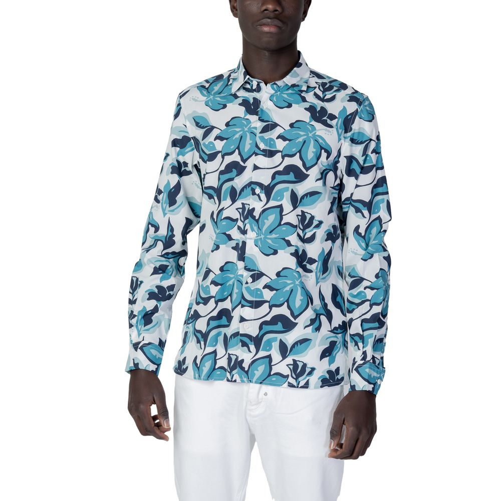 Antony Morato Blue Viscose Shirt Antony Morato