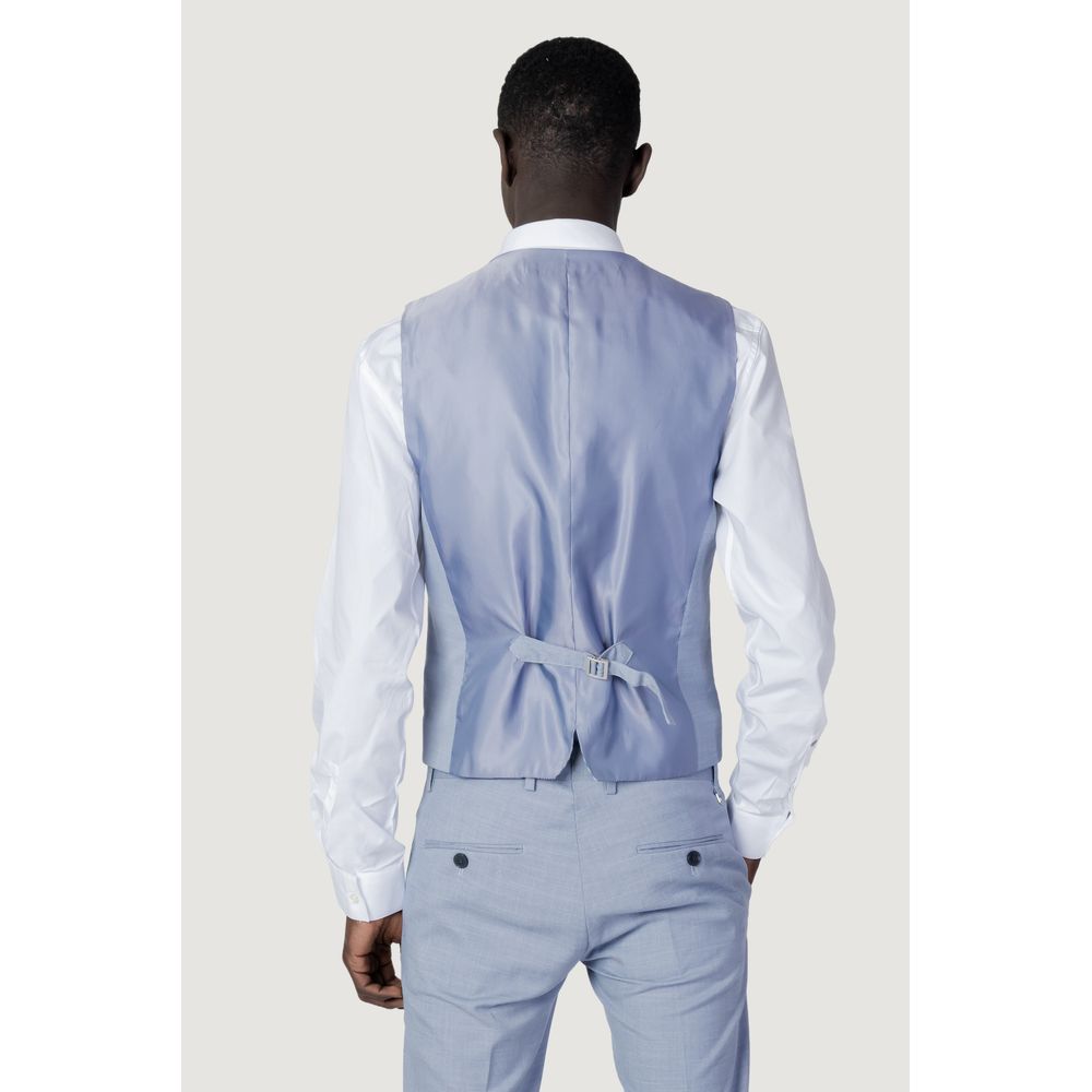 Antony Morato Blue Polyester Waistcoat Antony Morato