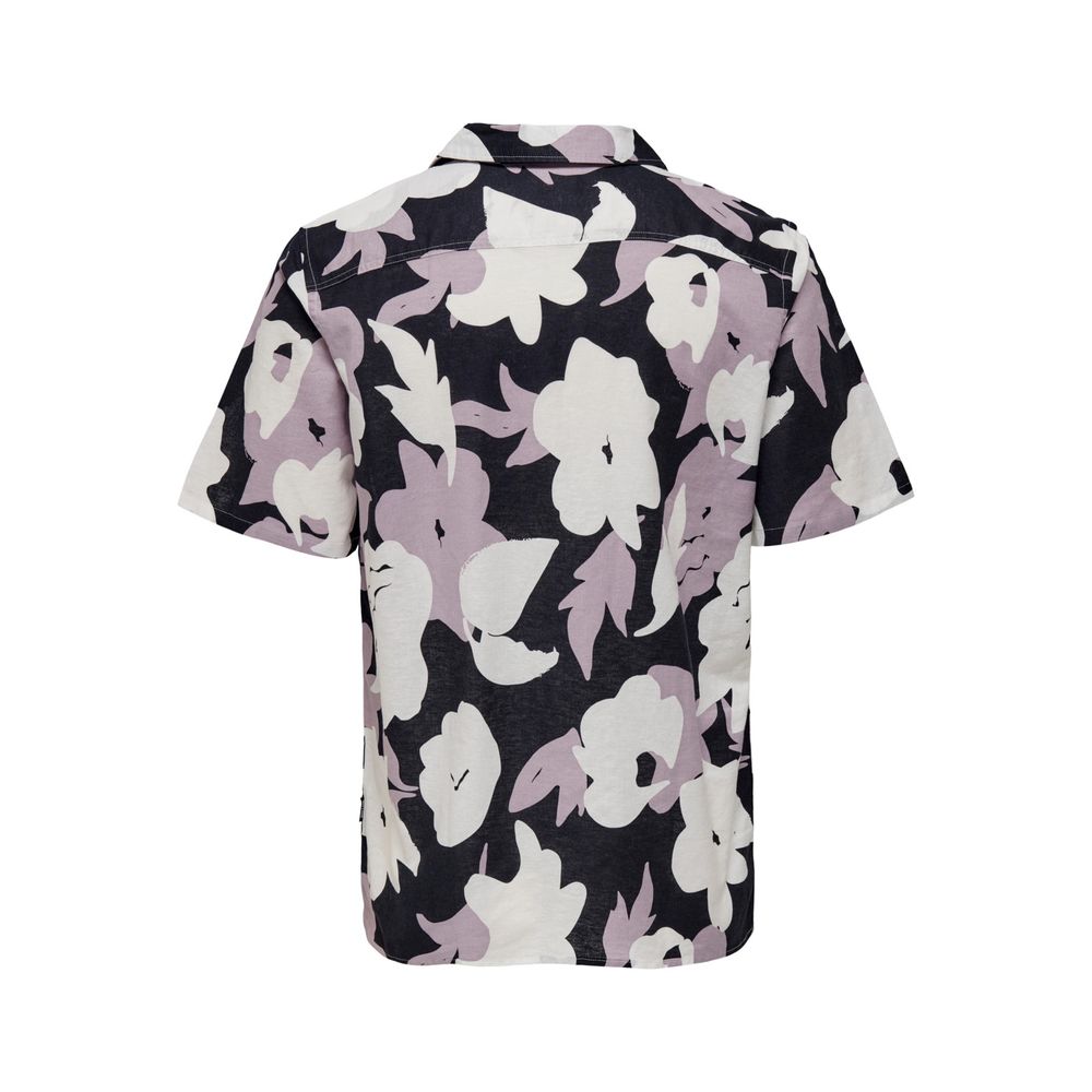 Only & Sons Purple Linen Shortsleeve Only & Sons