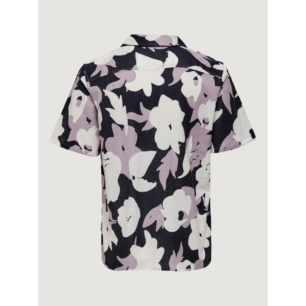 Only & Sons Purple Linen Shortsleeve Only & Sons
