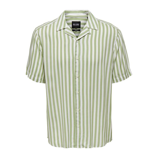 Only & Sons Green Viscose Shortsleeve Only & Sons