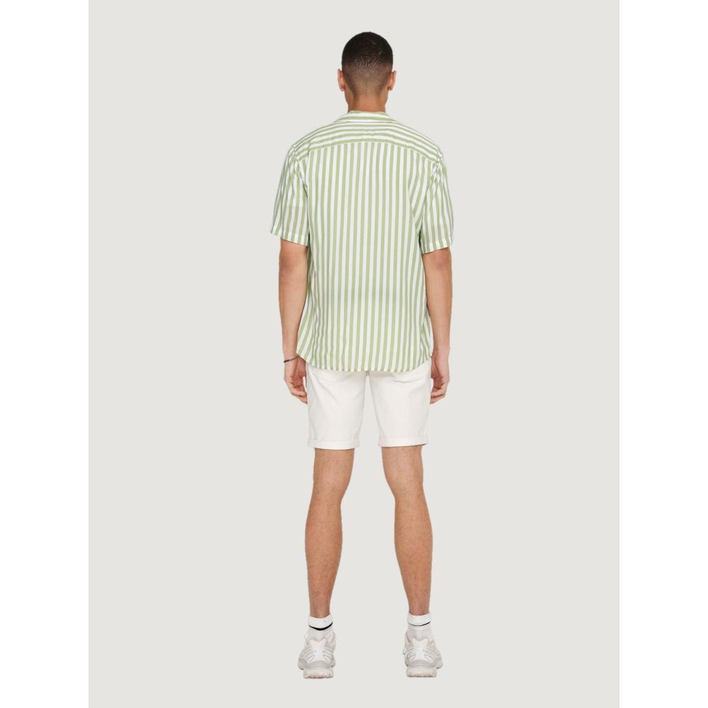 Only & Sons Green Viscose Shortsleeve Only & Sons