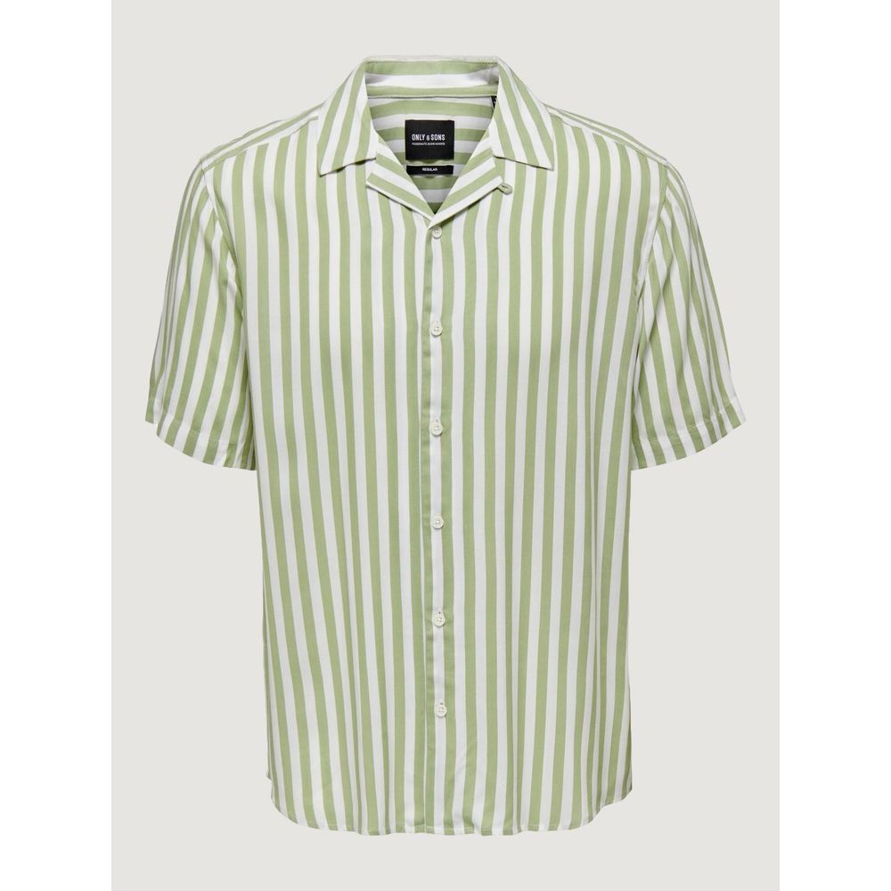 Only & Sons Green Viscose Shortsleeve Only & Sons