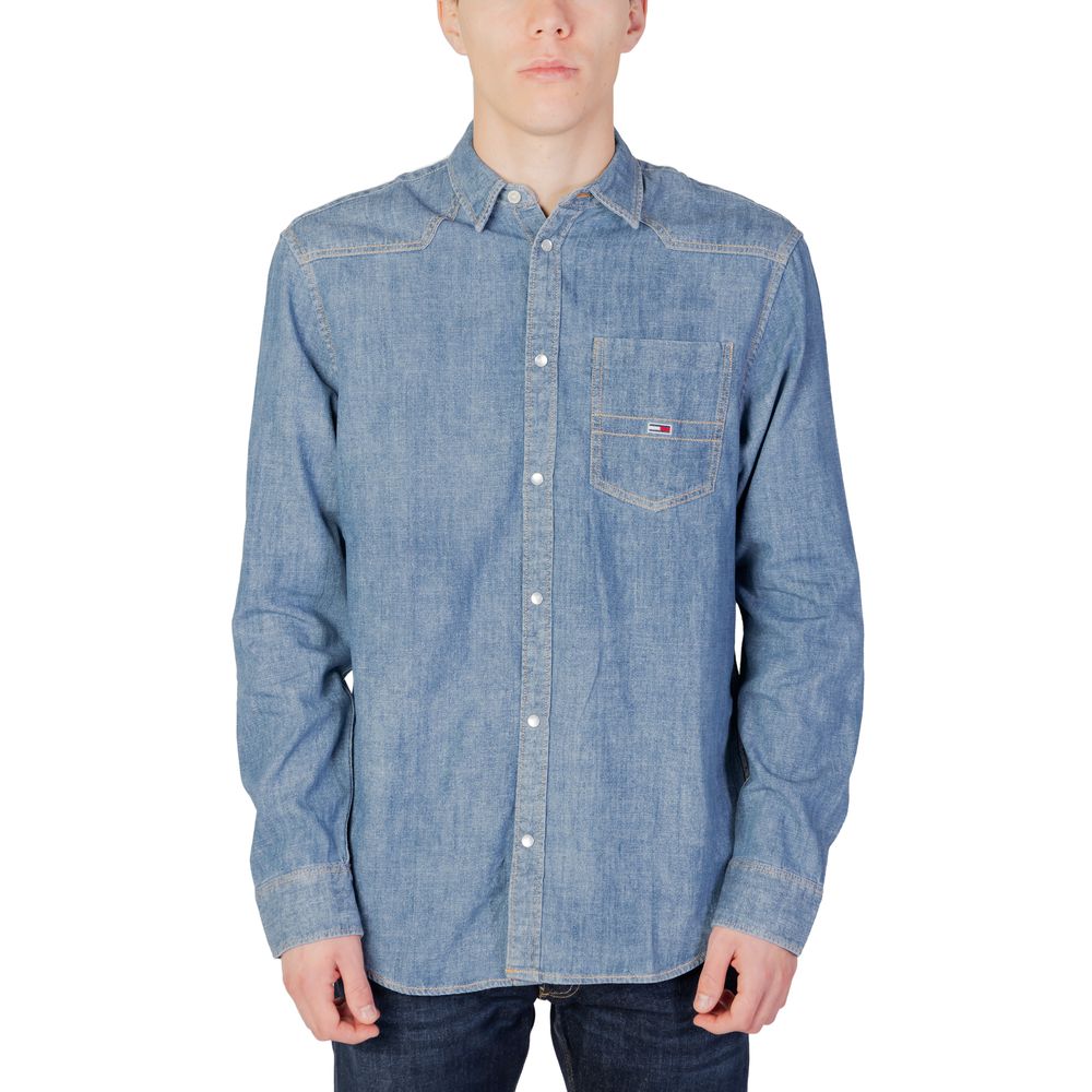 Tommy Hilfiger Jeans Blue Cotton Shirt Tommy Hilfiger Jeans