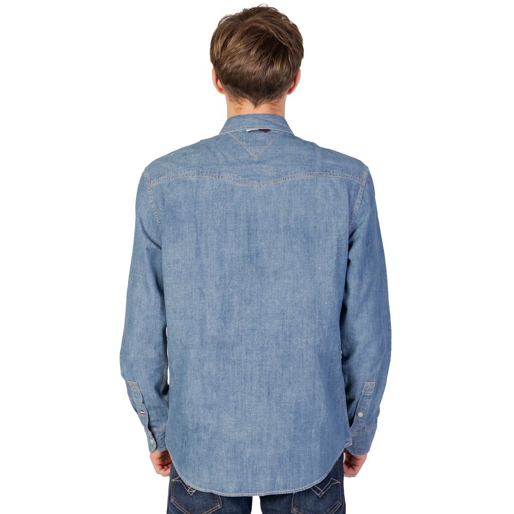 Tommy Hilfiger Jeans Blue Cotton Shirt Tommy Hilfiger Jeans