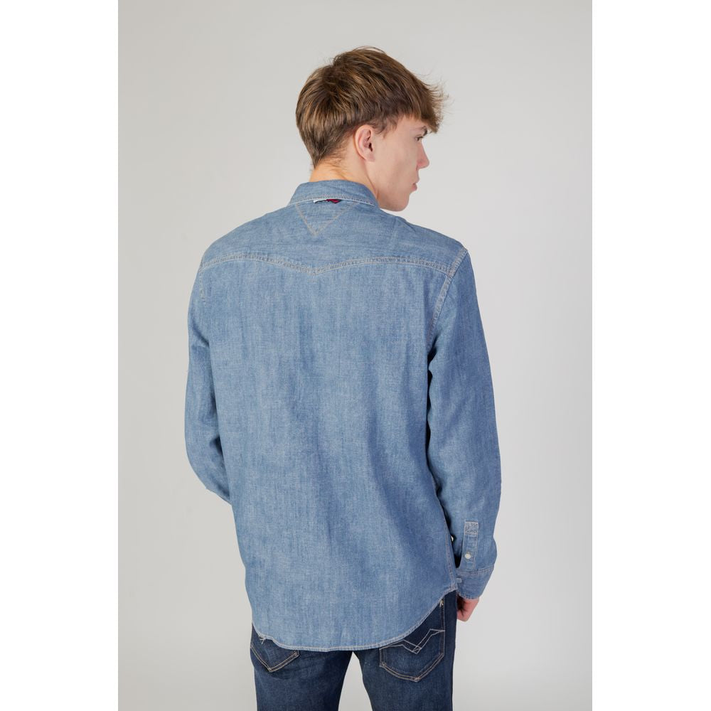 Tommy Hilfiger Jeans Blue Cotton Shirt Tommy Hilfiger Jeans