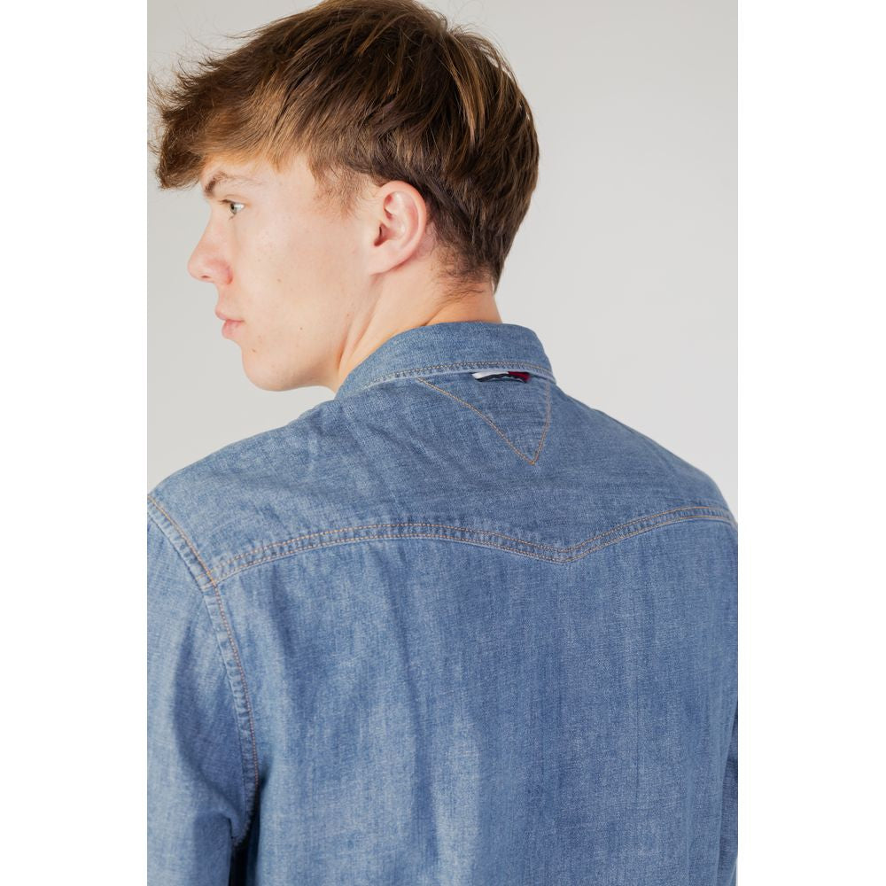 Tommy Hilfiger Jeans Blue Cotton Shirt Tommy Hilfiger Jeans