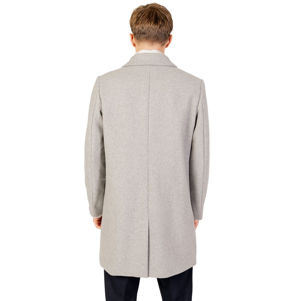 Antony Morato Gray Polyester Coat Antony Morato