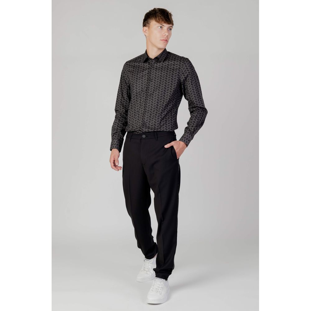 Antony Morato Gray Cotton Shirt Antony Morato