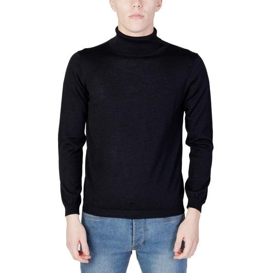 Alviero Martini Prima Classe Black Viscose Turtleneck Alviero Martini Prima Classe