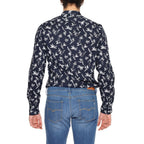 Antony Morato Blue Cotton Pattern Shirt