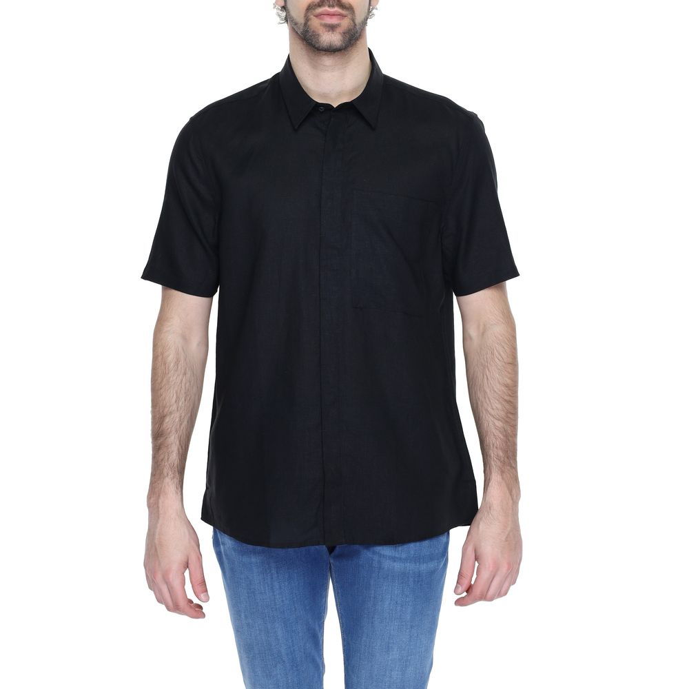 Antony Morato Black Linen Shortsleeve Antony Morato