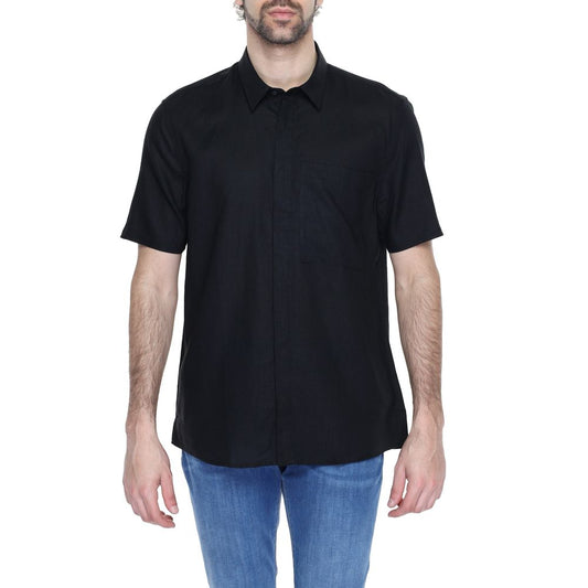Antony Morato Black Linen Shortsleeve Antony Morato