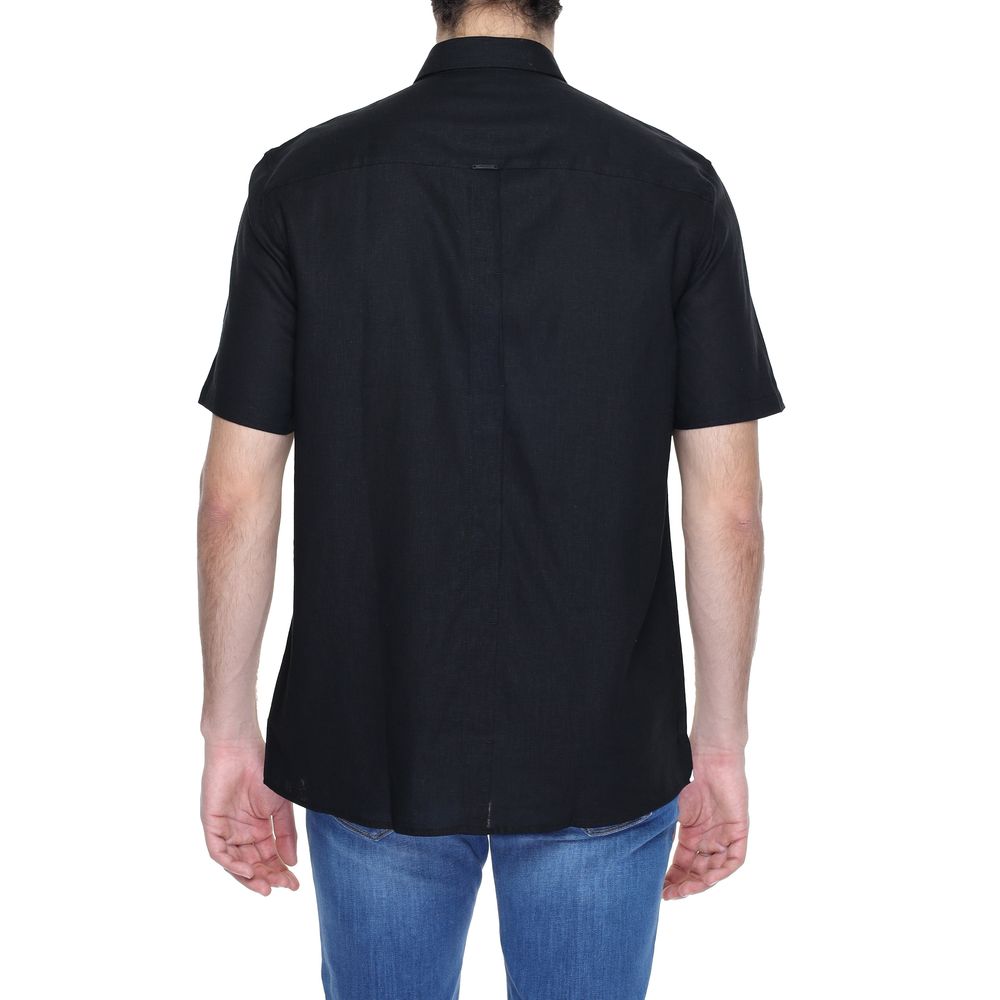Antony Morato Black Linen Shortsleeve Antony Morato