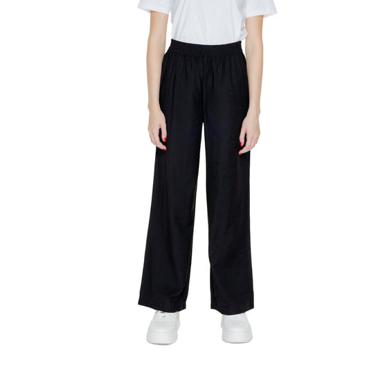 Jacqueline De Yong Black Viscose Pant Jacqueline De Yong